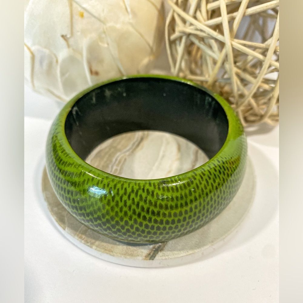 Green Wooden bangle 
